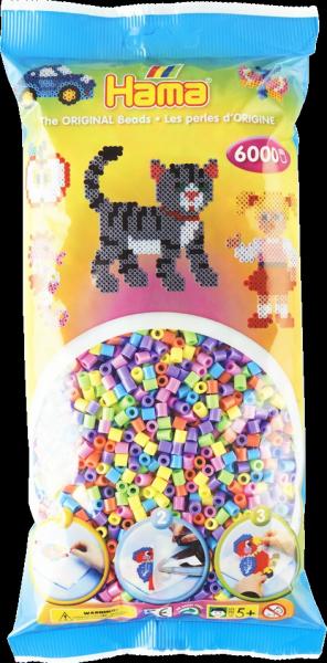 Hama-Perlen 6.000 Perlen pastellfarben